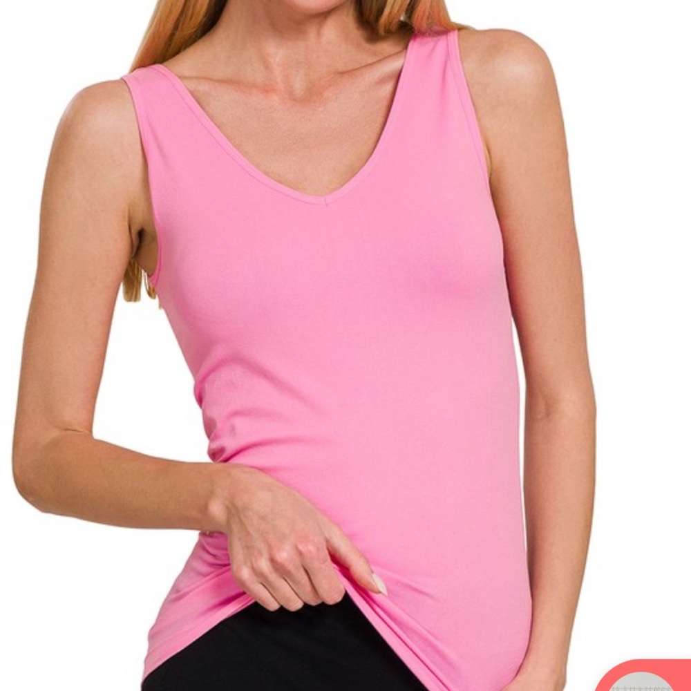 Women’s Pink V-Neck Tank Top